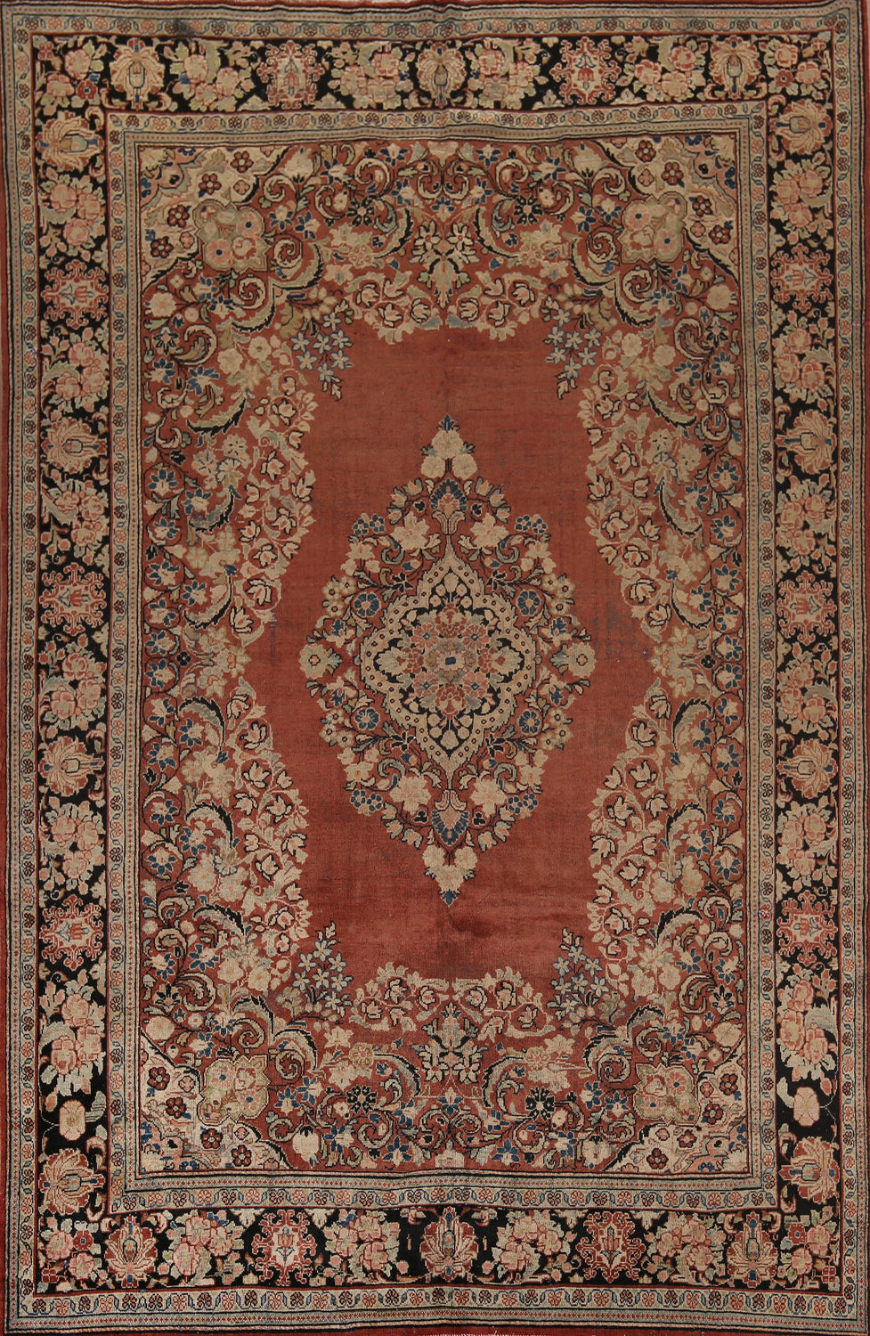 Antique Orange Mahal Persian Area Rug 9x13
