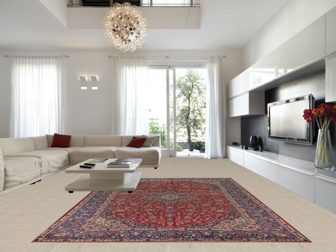 Traditional Floral Red Kashan Persian Area Rug 10x13