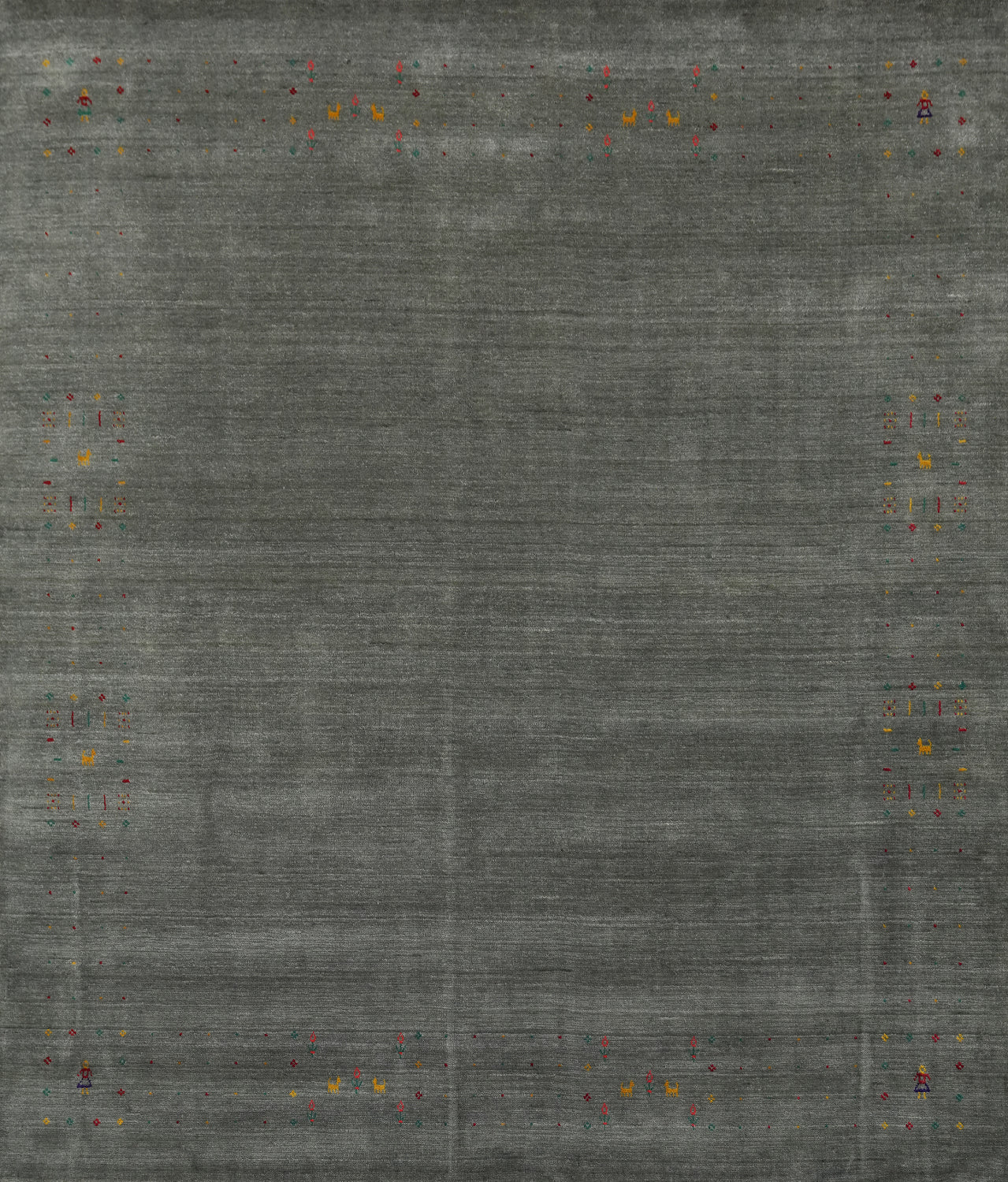 Handmade Gray Gabbeh Square Area Rug 9x9