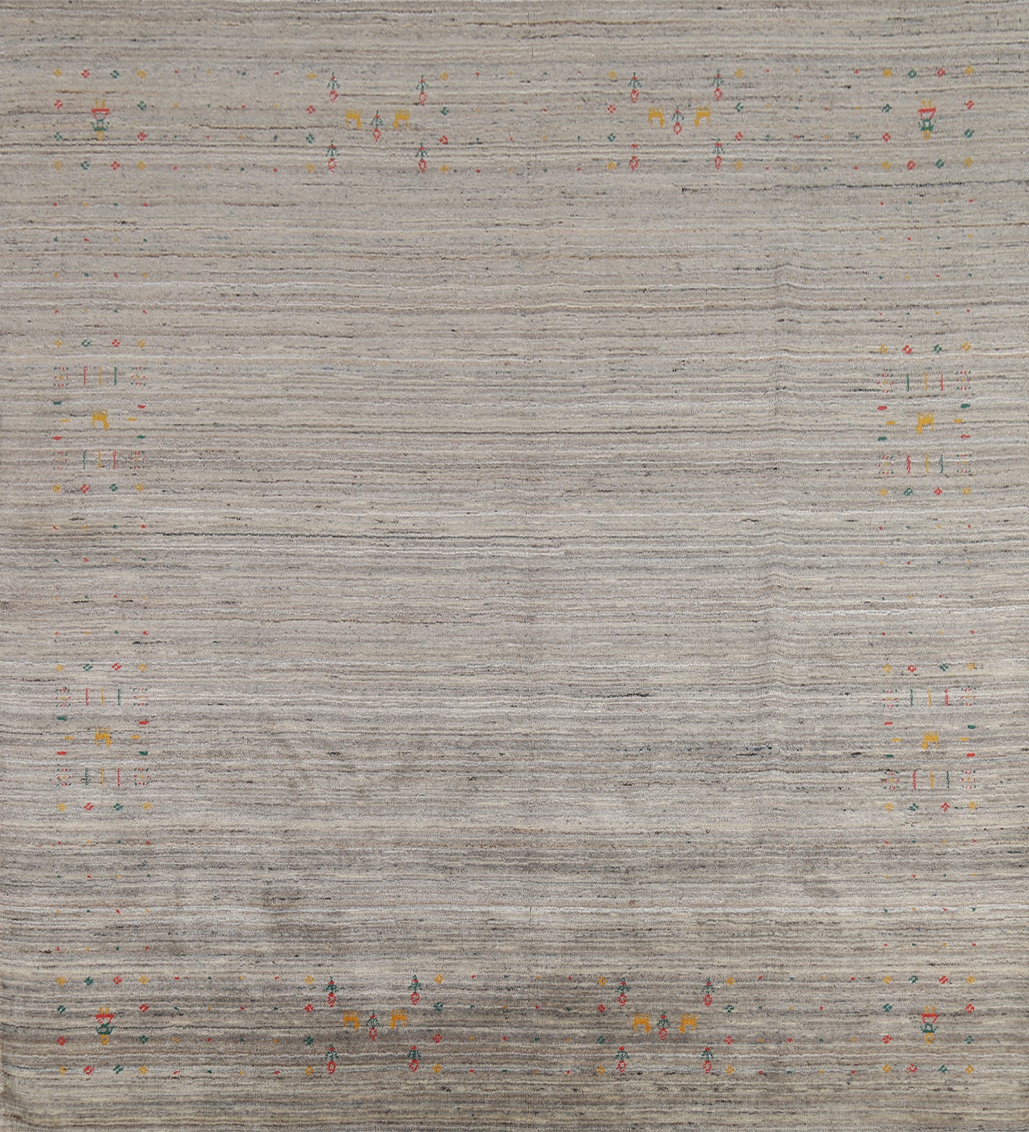 Striped Handmade Gabbeh Square Area Rug 8x8