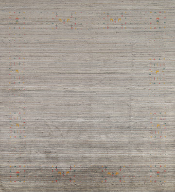 Striped Handmade Gabbeh Square Area Rug 8x8