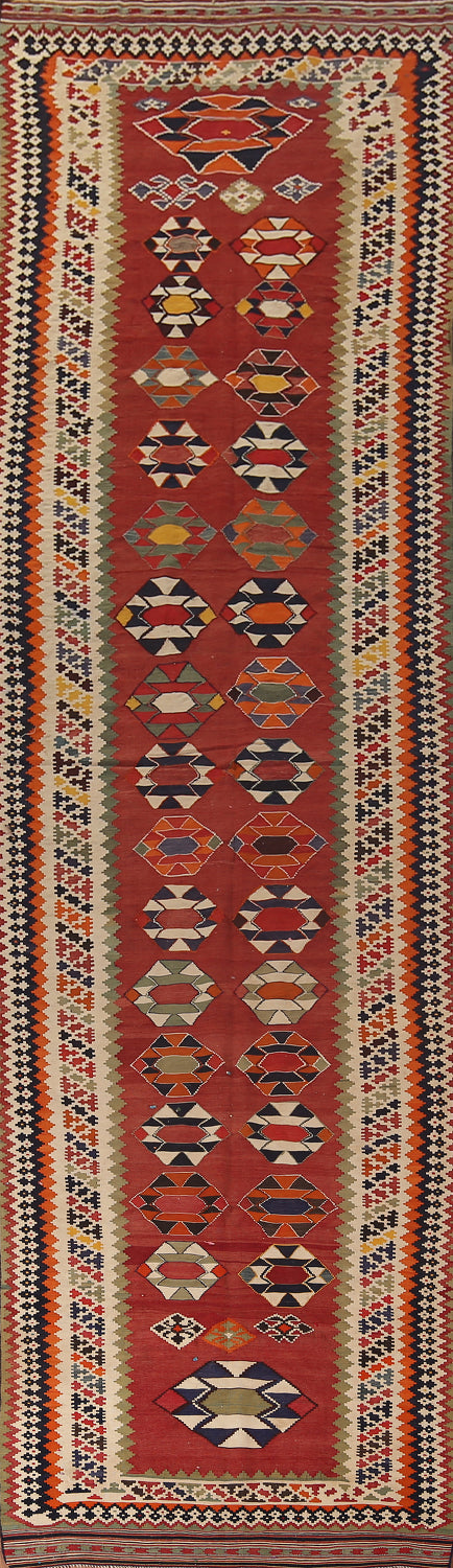 Vegetable Dye Kilim Qashqai Masterpiece Persian Rug 5x20