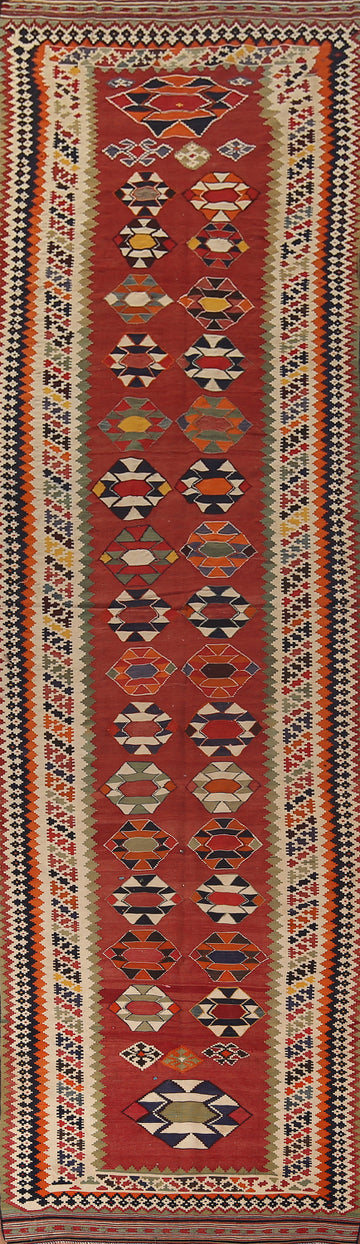 Vegetable Dye Kilim Qashqai Masterpiece Persian Rug 5x20