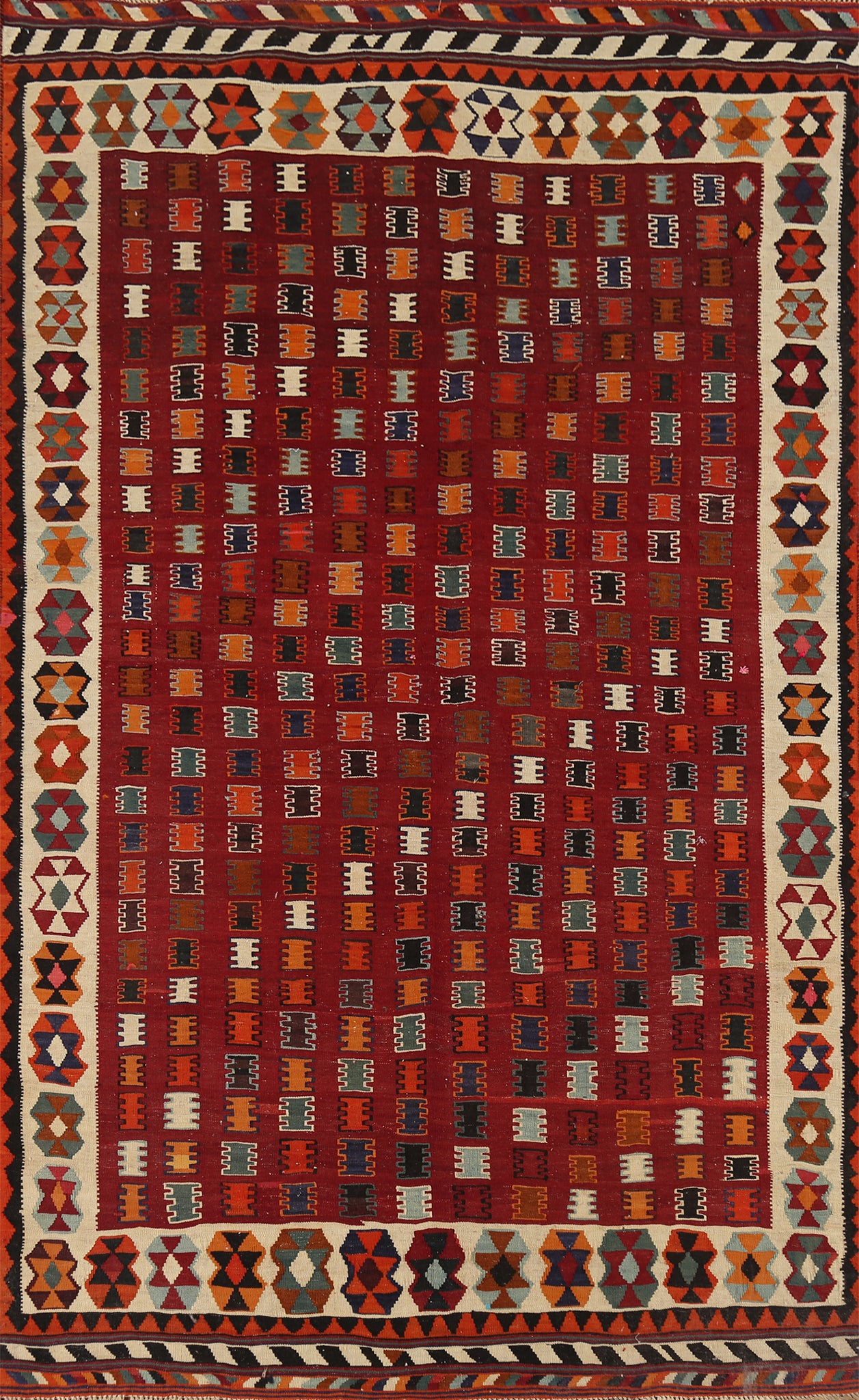 Vegetable Dye Kilim Qashqai Persian Area Rug 6x10
