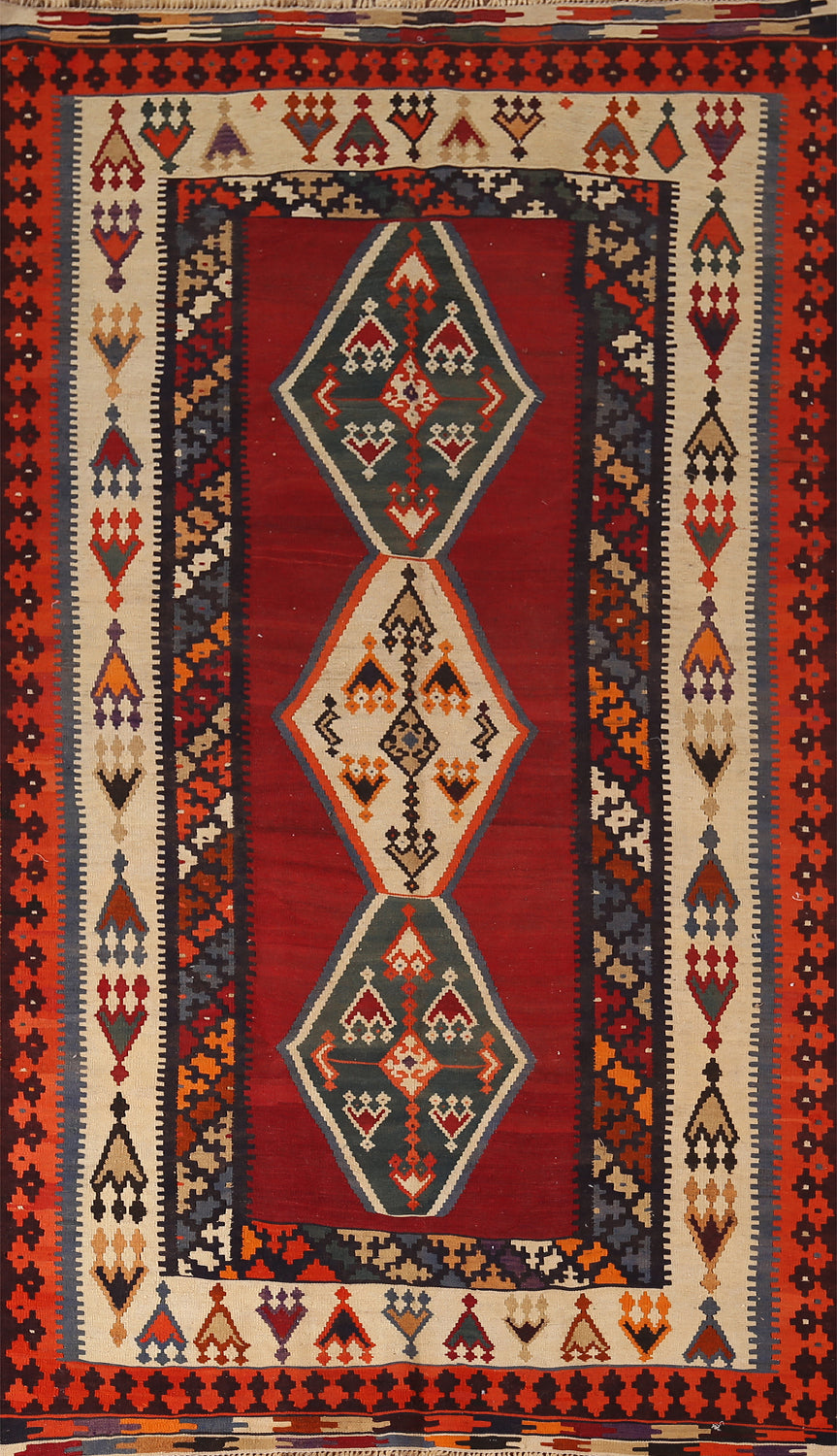 Vegetable Dye Kilim Qashqai Persian Area Rug 5x9