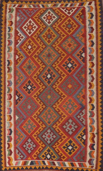 Vegetable Dye Kilim Qashqai Persian Area Rug 5x9
