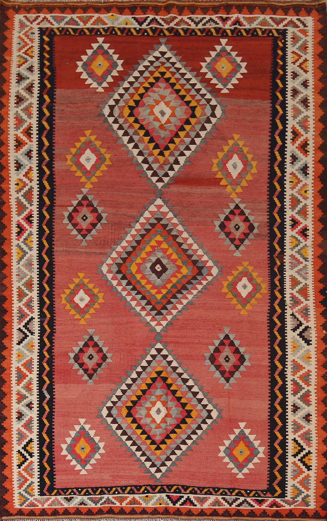 Vegetable Dye Kilim Qashqai Persian Area Rug 5x8