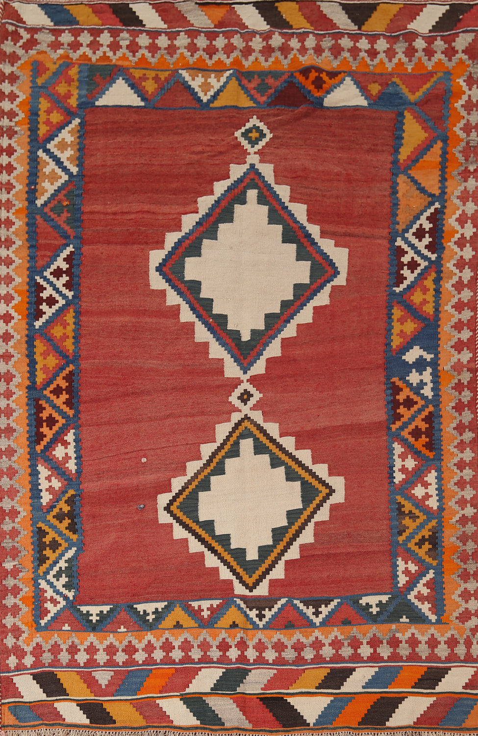Vegetable Dye Kilim Qashqai Flat Weave Persian Rug 5x7
