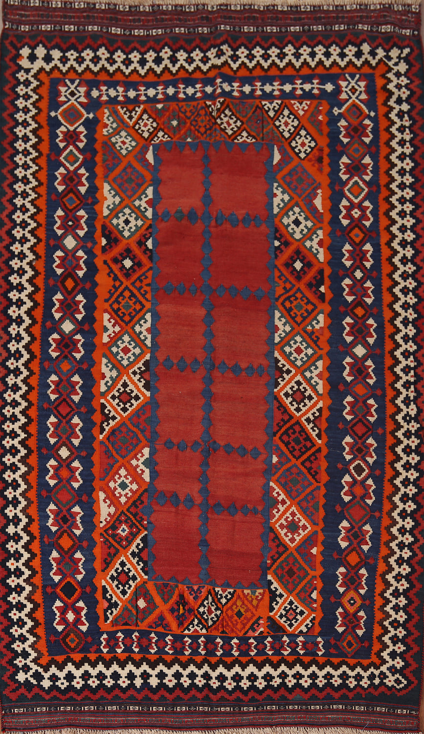 Vegetable Dye Kilim Qashqai Persian Area Rug 5x9