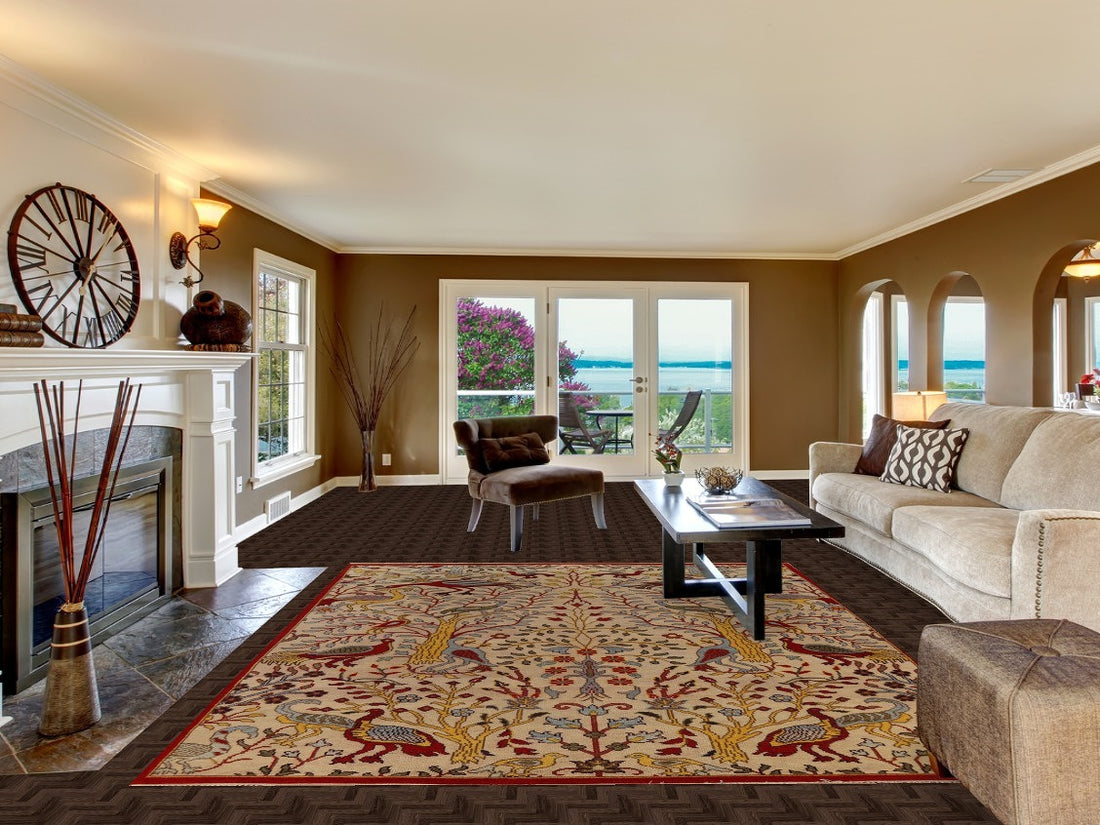All-Over Animals Design Ziegler Oriental Area Rug 8x10