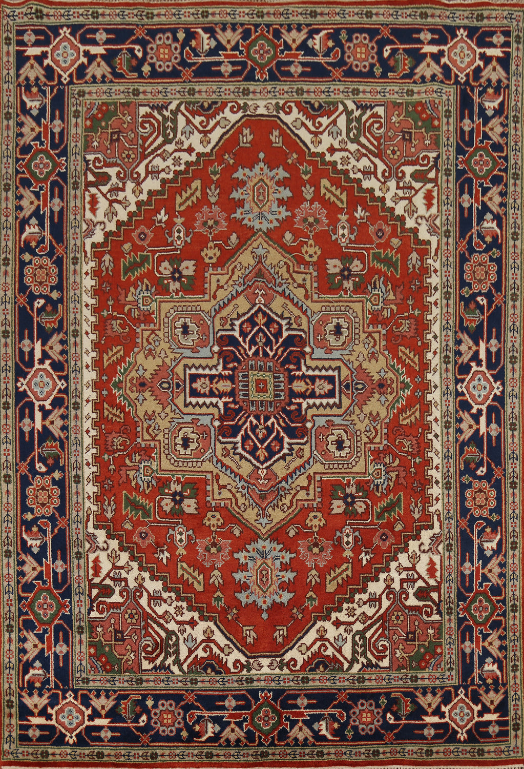 Handmade Wool Heriz Serapi Indian Area Rug 8x10