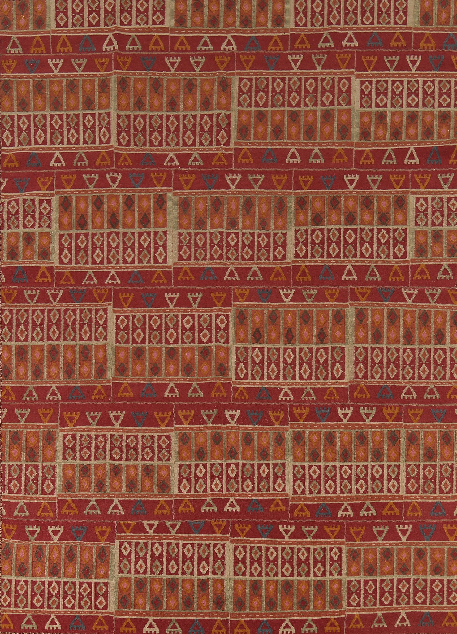 Geometric Wool Kilim Oriental Area Rug 8x10