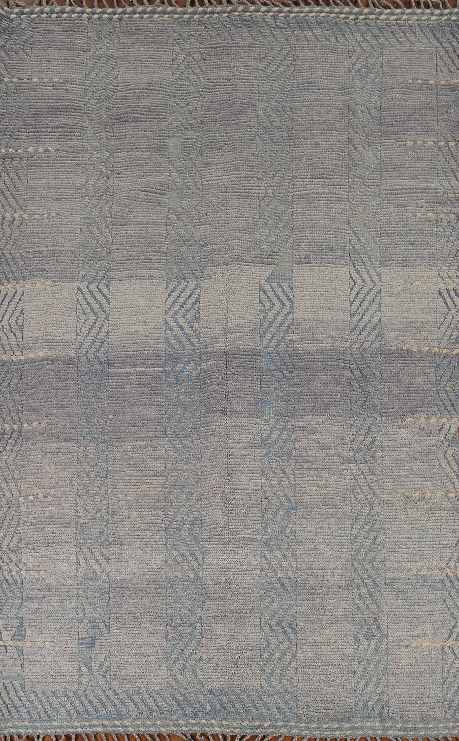 Handmade Gray Striped Moroccan Area Rug 7x11