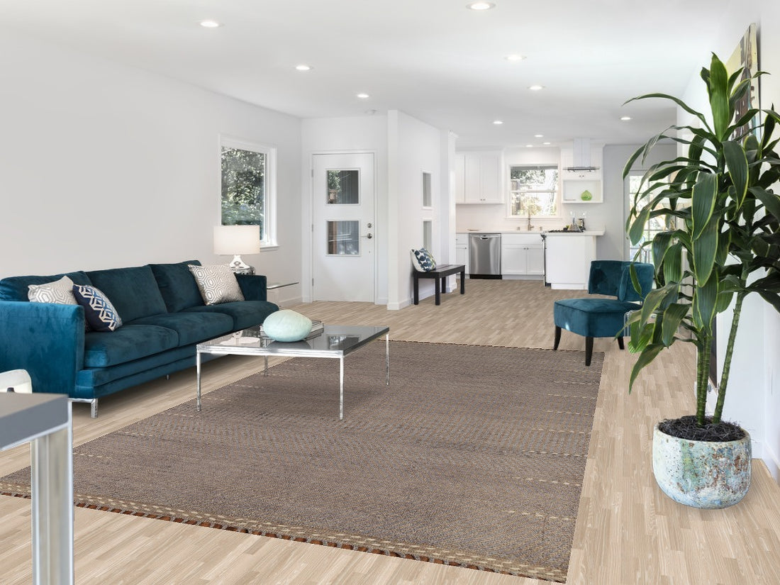 All-Over Striped Moroccan Modern Area Rug 7x11