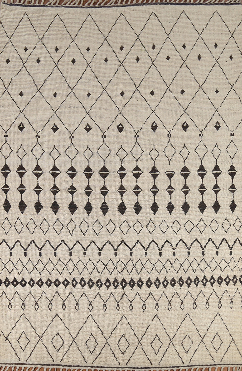 Trellis Wool Moroccan Living Room Area Rug 8x11