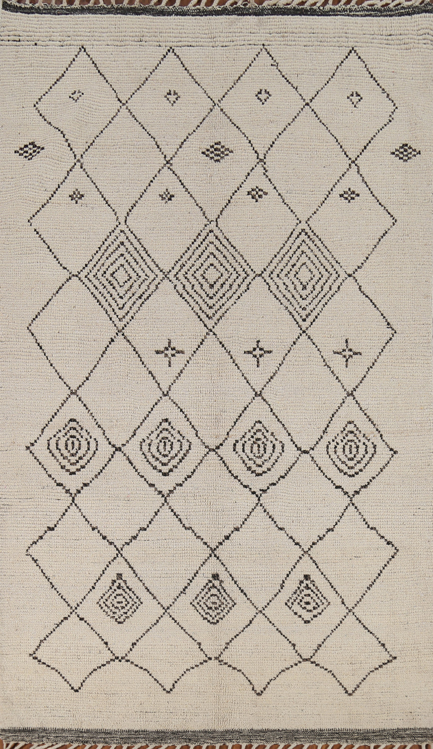 Trellis Wool Handmade Moroccan Living Room Area Rug 5x9