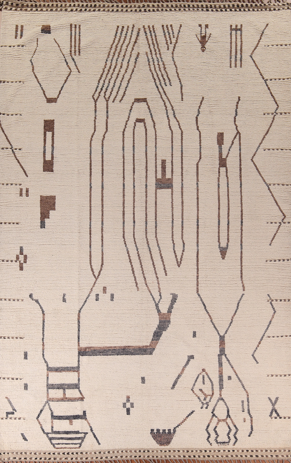 All-Over Abstract Moroccan Large Oriental Rug 10x14