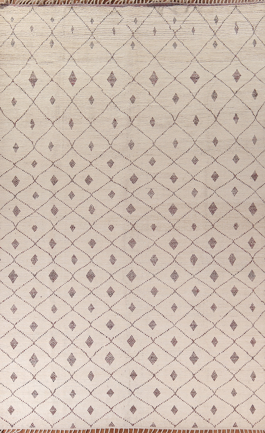 All-Over Trellis Wool Moroccan Large Oriental Rug 10x15