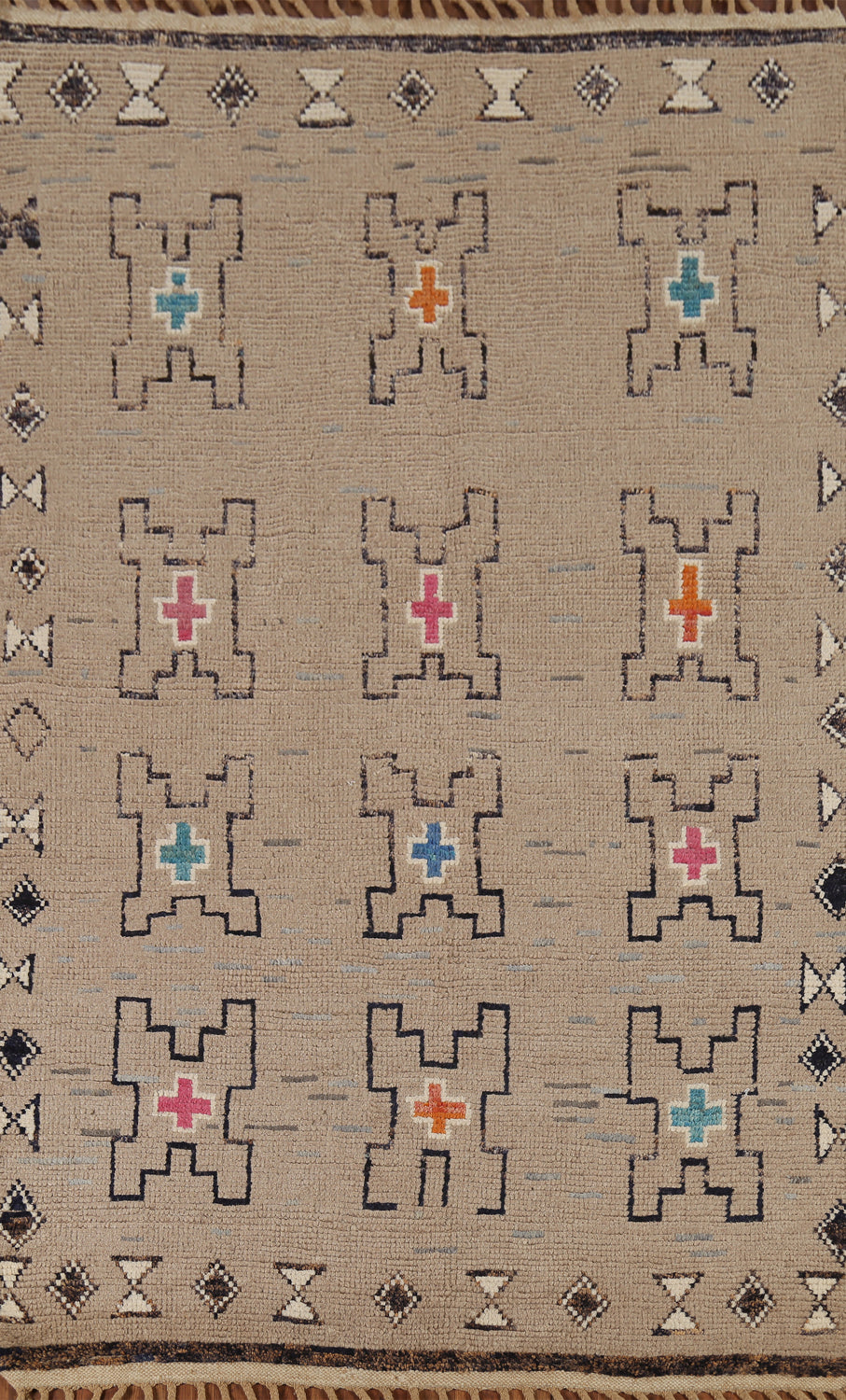 Handmade Brown Moroccan Oriental Area Rug 5x9