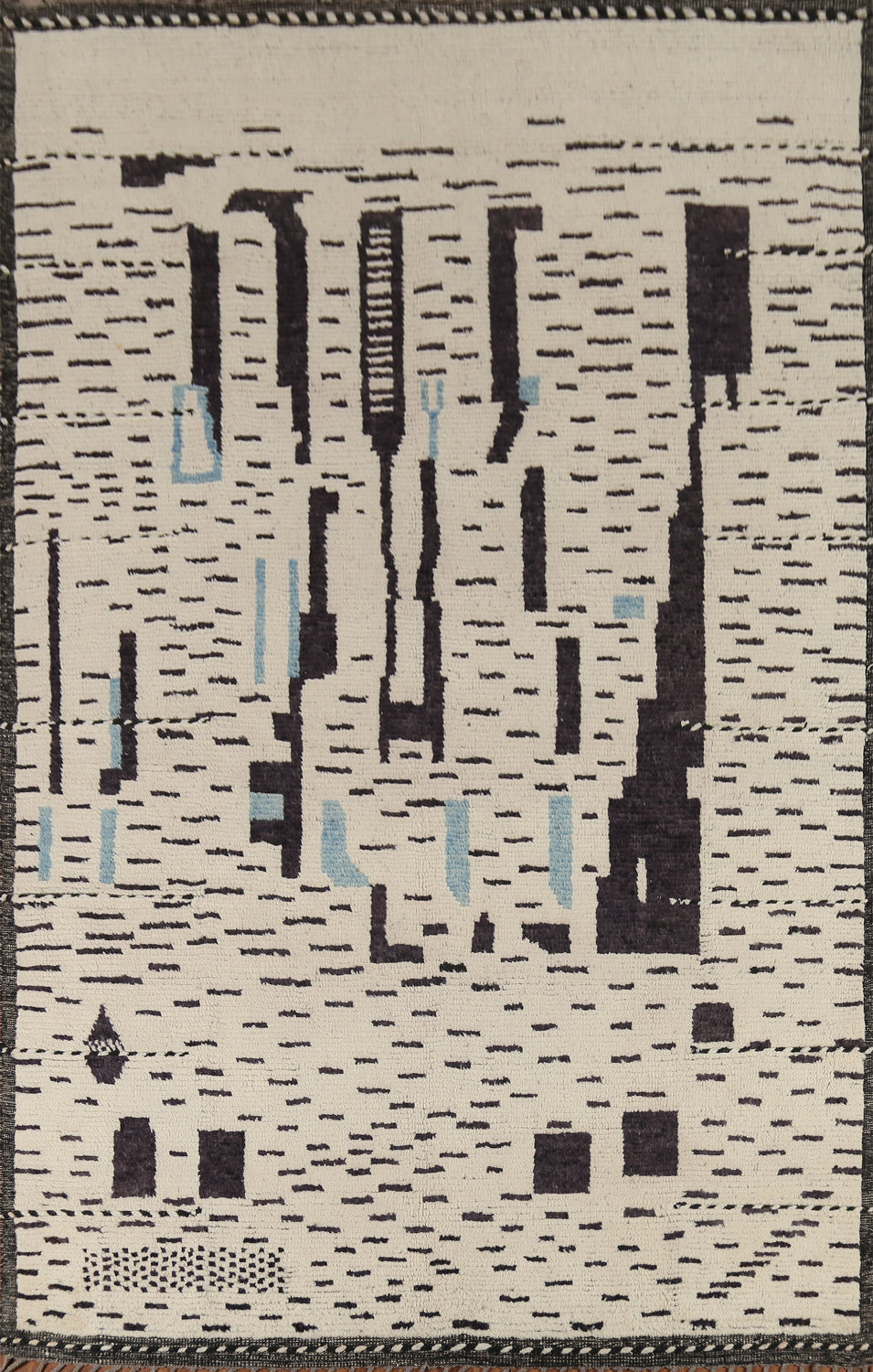 Handmade Abstract Moroccan Oriental Area Rug 7x10