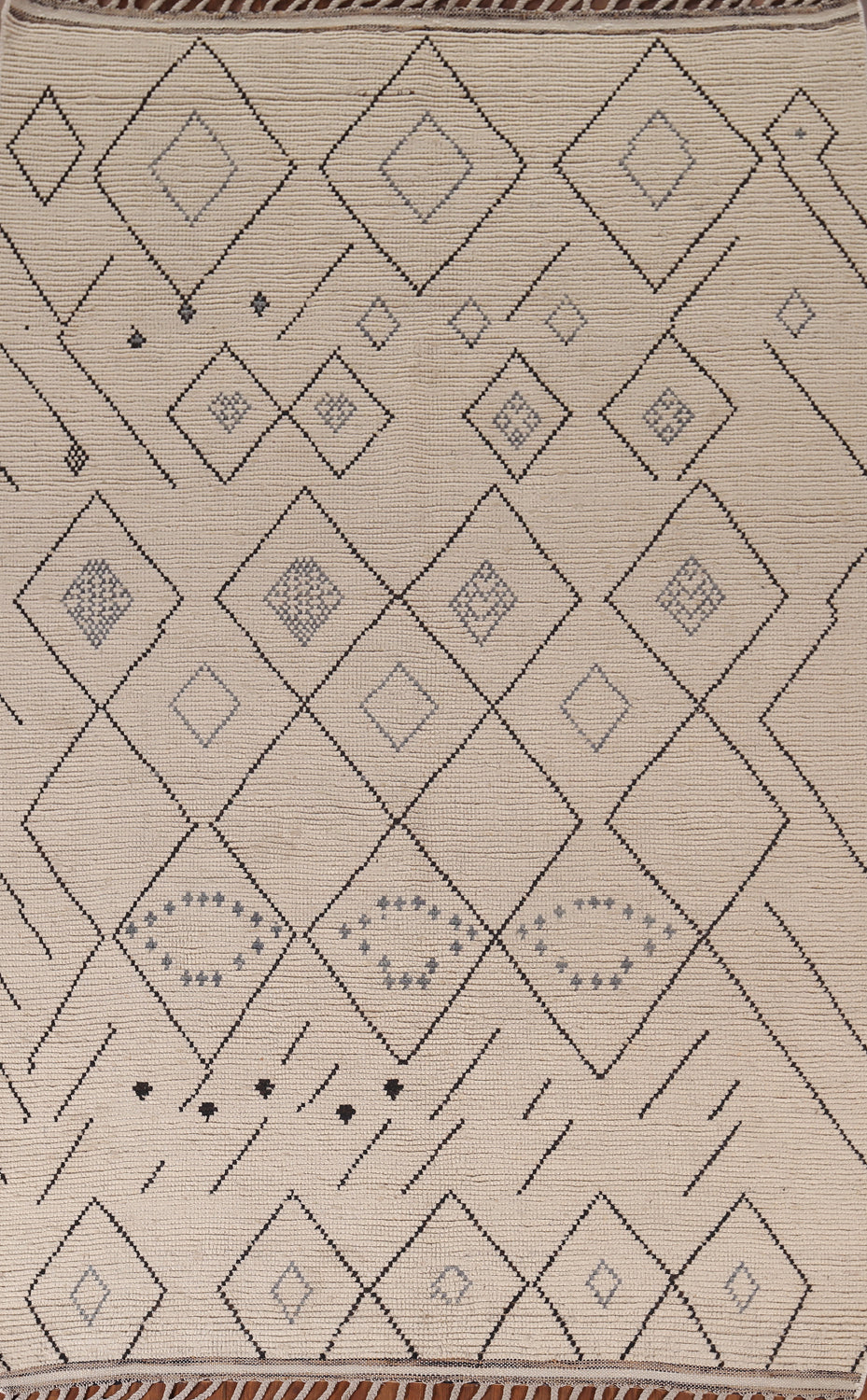 All-Over Ivory Moroccan Oriental Area Rug 6x10