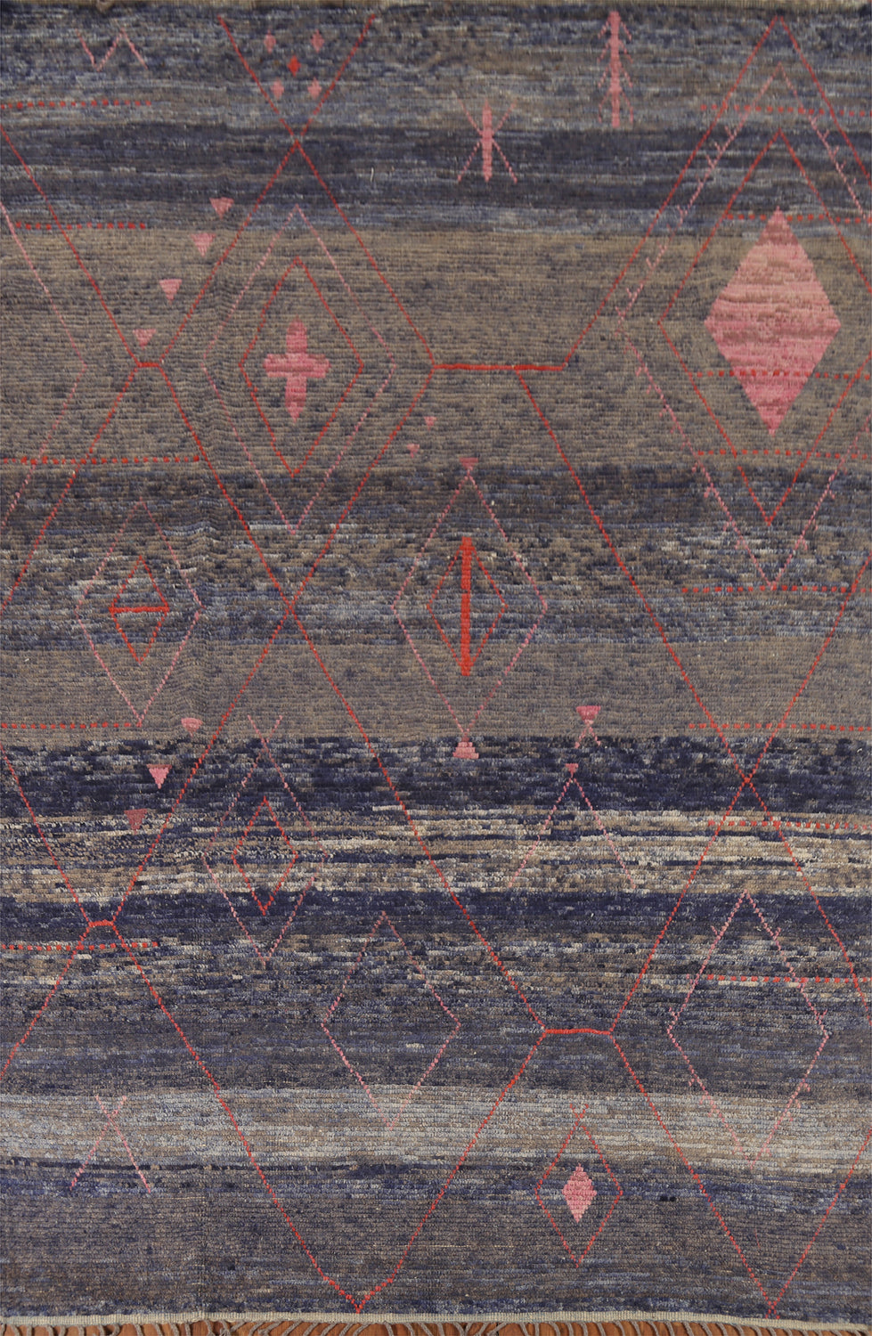Handmade Blue Striped Moroccan Area Rug 8x12