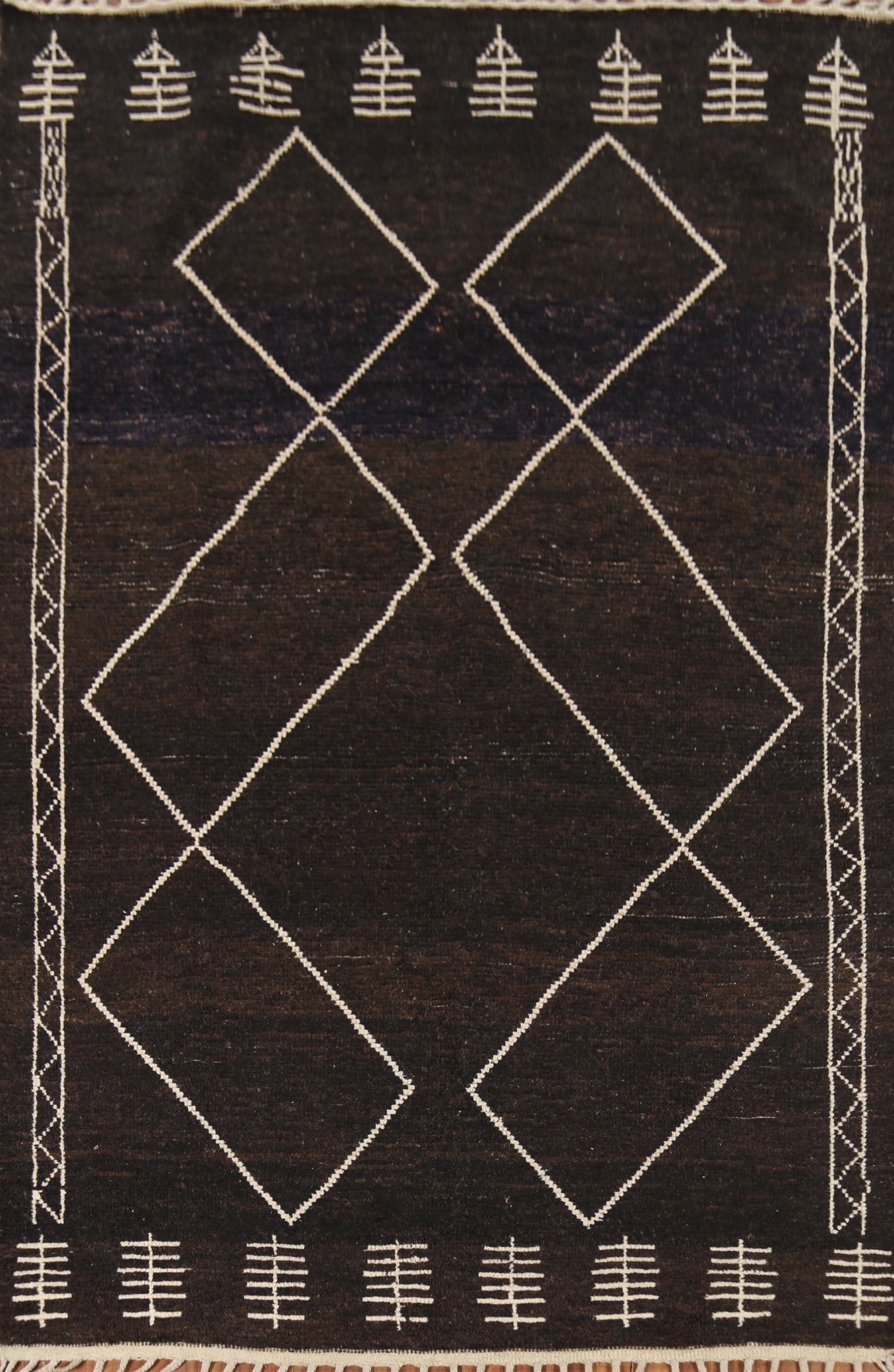 Dark Brown Trellis Moroccan Oriental Area Rug 6x10