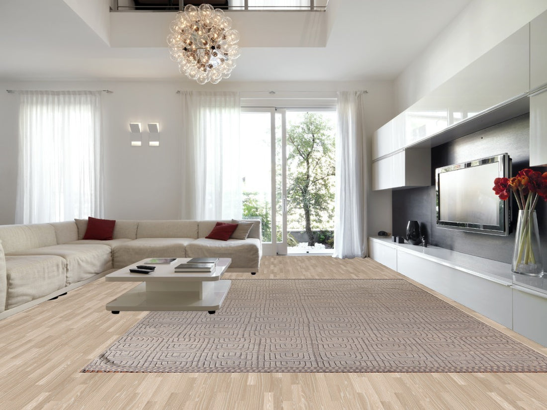 Handmade Ivory Modern Moroccan Large Rug 12x16