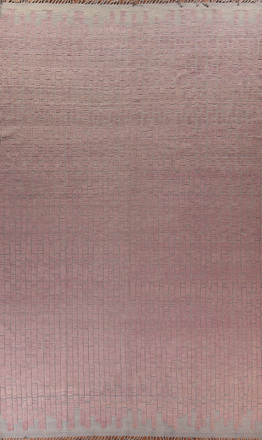 All-Over Handmade Pink Moroccan Oriental Large Rug 12x18