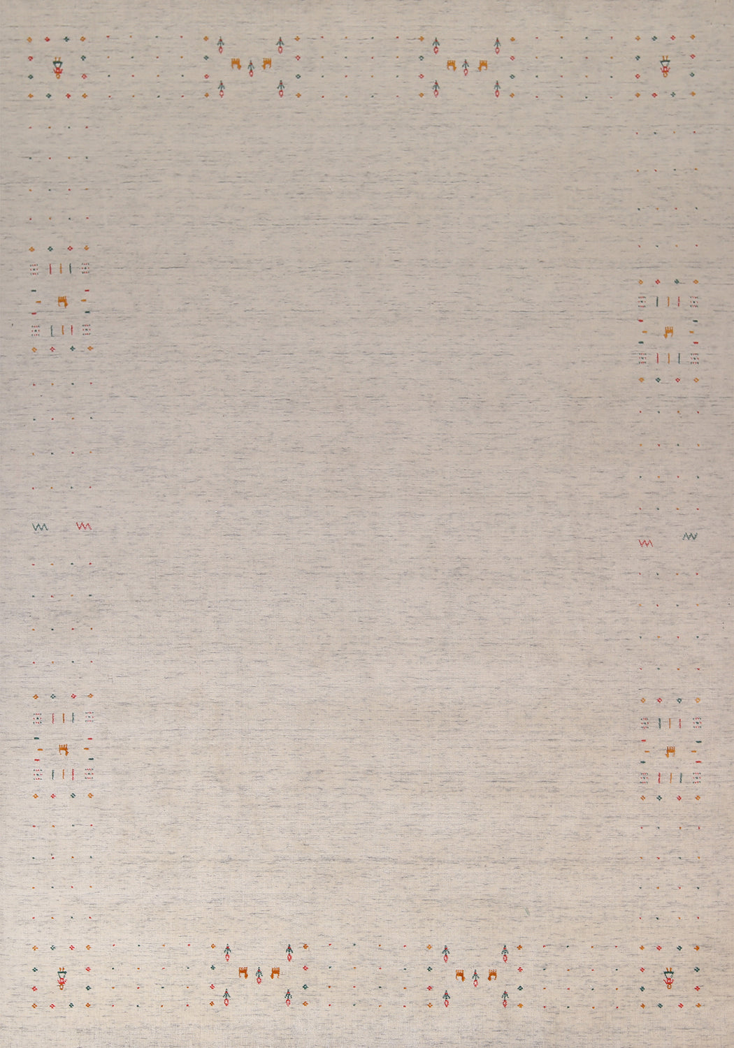 Tribal Ivory Gabbeh Indian Area Rug 9x12