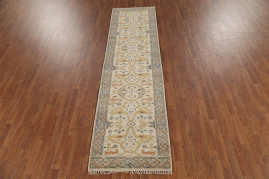 Handmade Wool Oushak Oriental Runner Rug 3x10