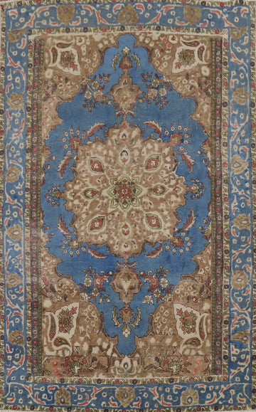 Vintage Blue Tabriz Persian Area Rug 6x10