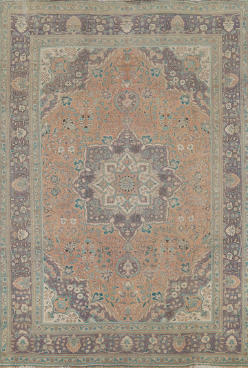 Distressed Wool Tabriz Persian Area Rug 8x11