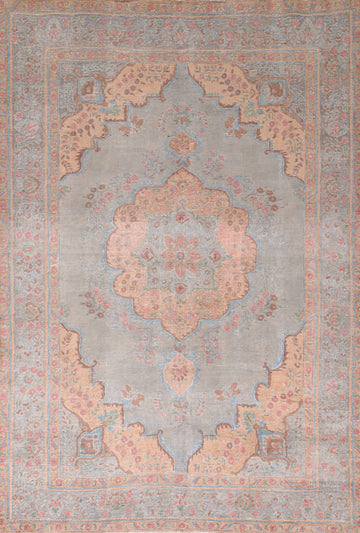 Distressed Wool Tabriz Persian Area Rug 6x9