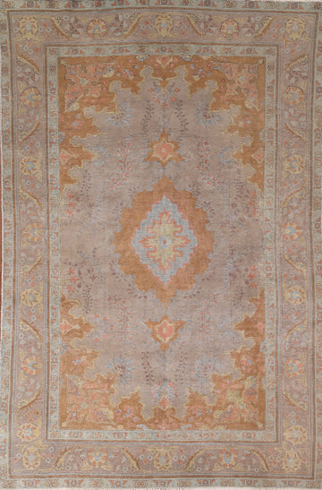Brown & Orange Tabriz Persian Area Rug 6x10