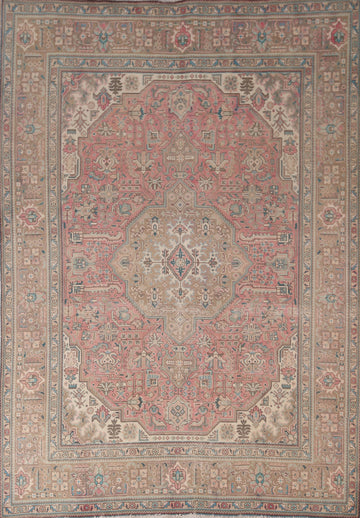 Handmade Pink Tabriz Persian Area Rug 7x10