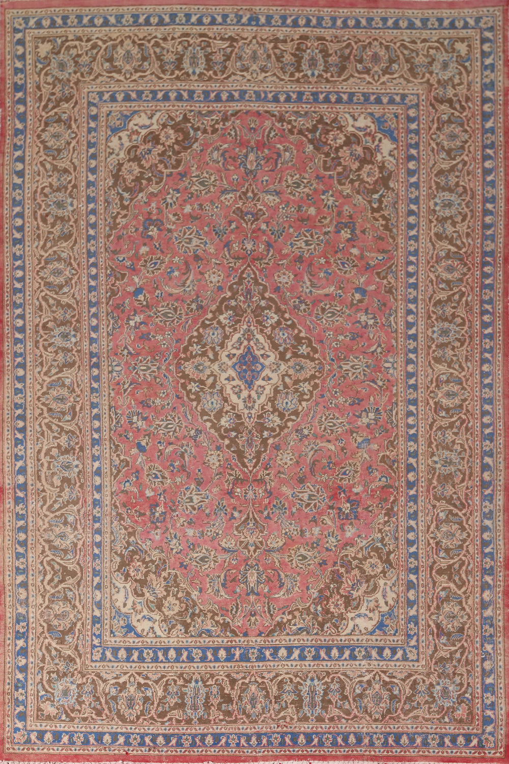 Traditional Pink Mashad Persian Area Rug 6x9