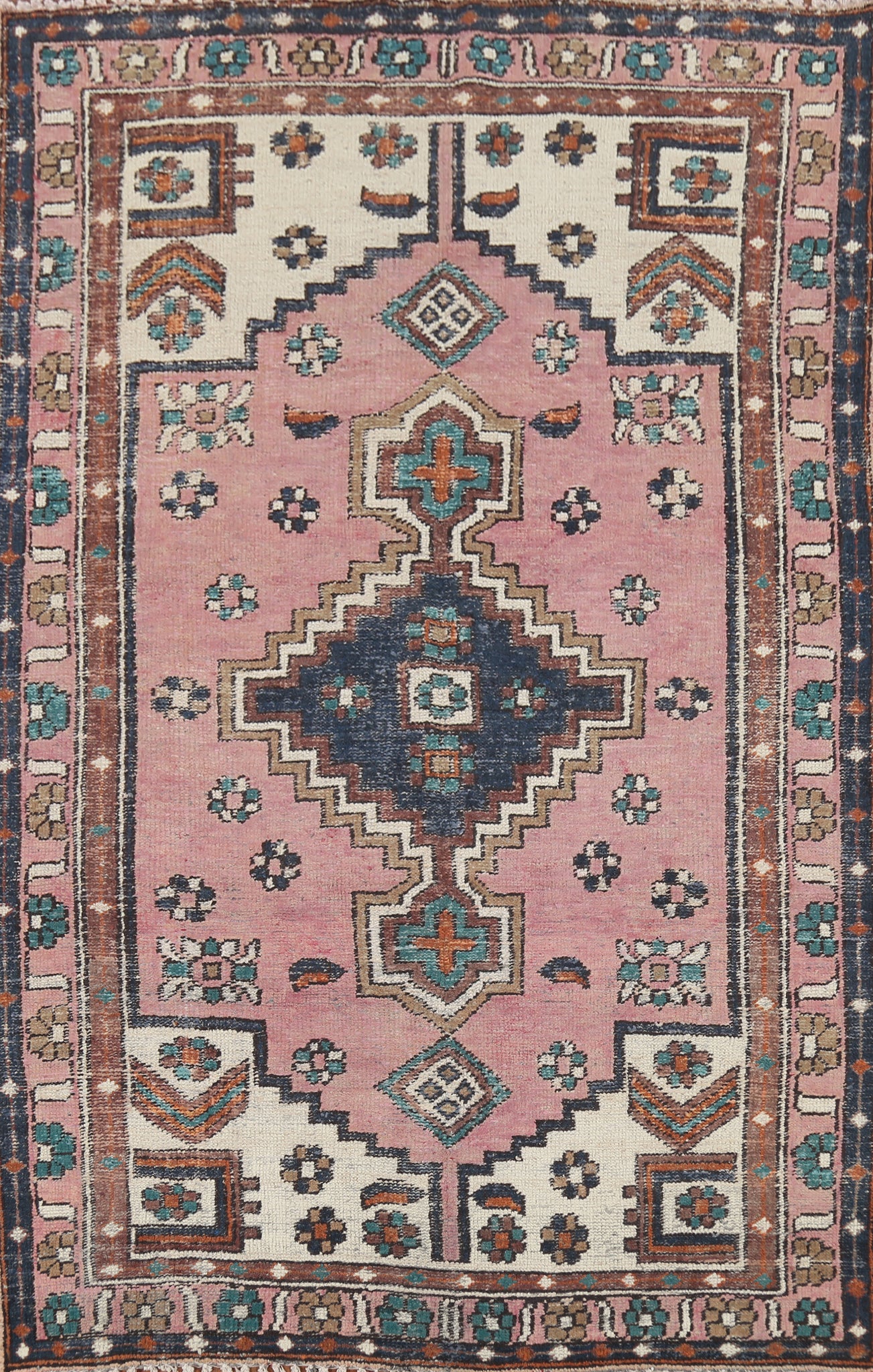 Antique Pink Bakhtiari Persian Area Rug 6x9