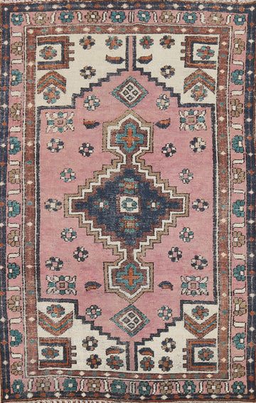 Antique Pink Bakhtiari Persian Area Rug 6x9