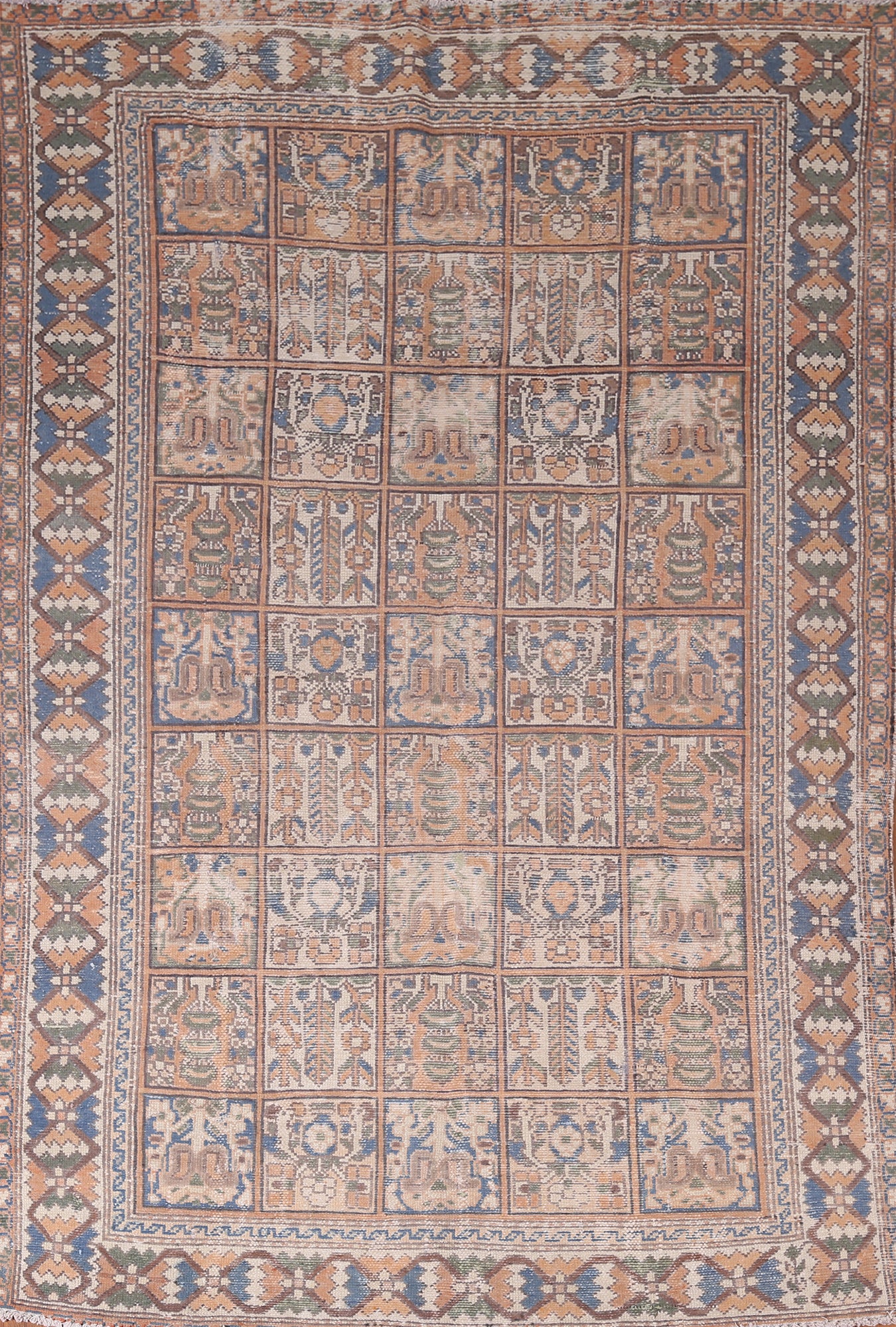 Garden Design Wool Bakhtiari Persian Area Rug 6x9