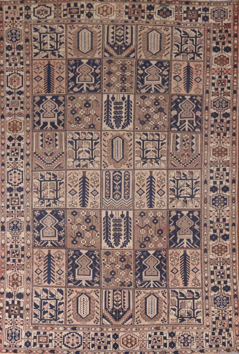 Garden Design Wool Bakhtiari Persian Area Rug 7x10
