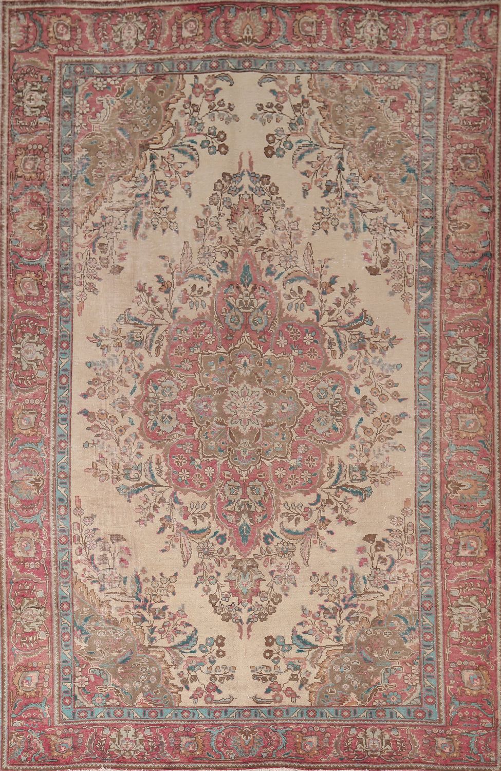 Vintage Wool Handmade Tabriz Persian Area Rug 6x10