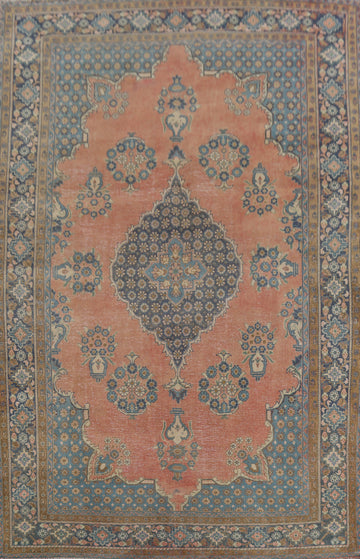 Handmade Wool Vintage Tabriz Persian Area Rug 7x10