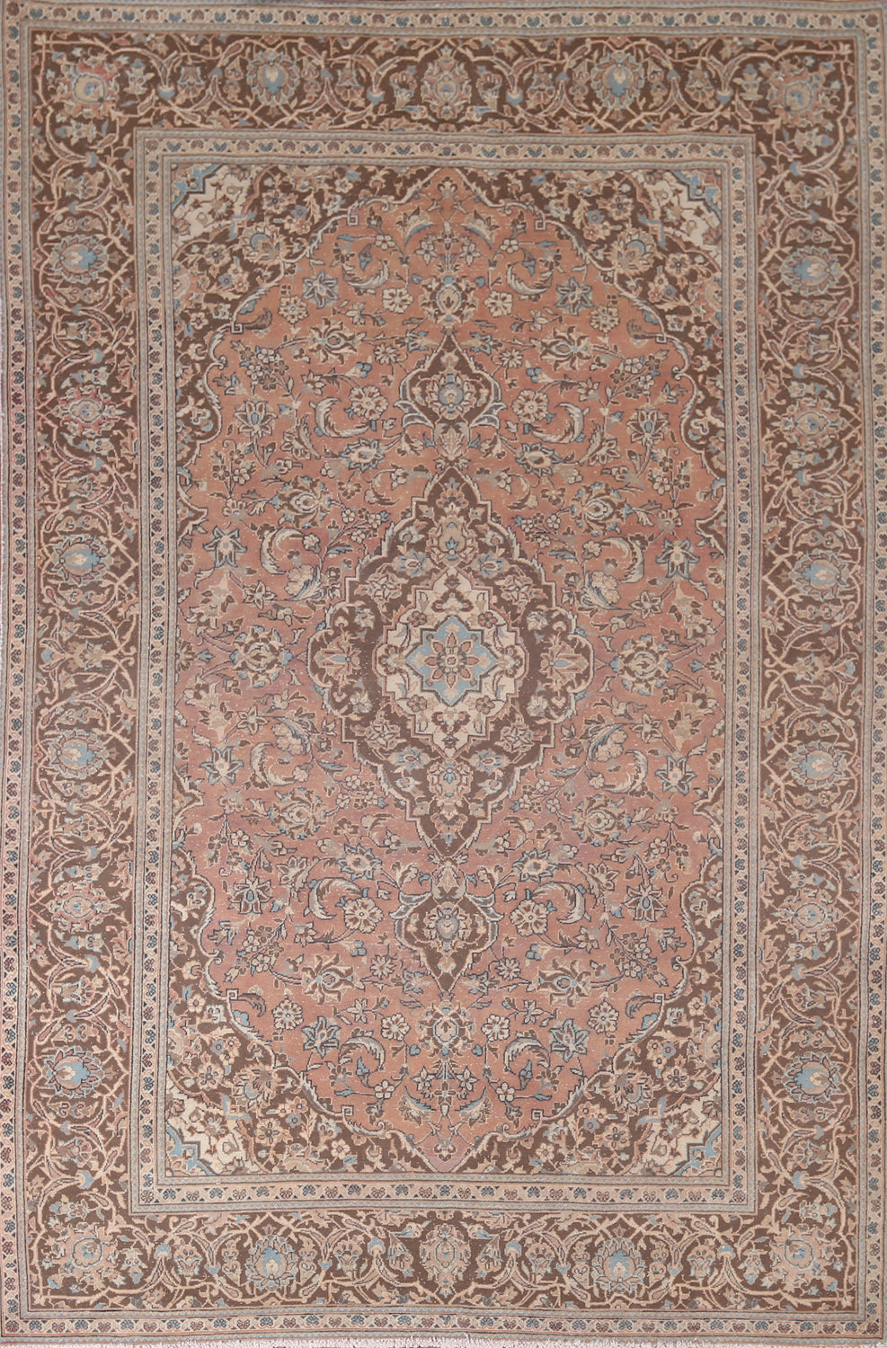 Traditional Pink Mashad Persian Area Rug 6x9