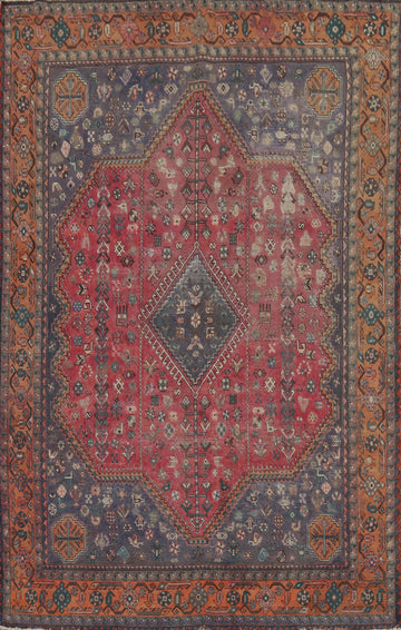 Tribal Geometric Wool Joshaghan Persian Area Rug 7x10