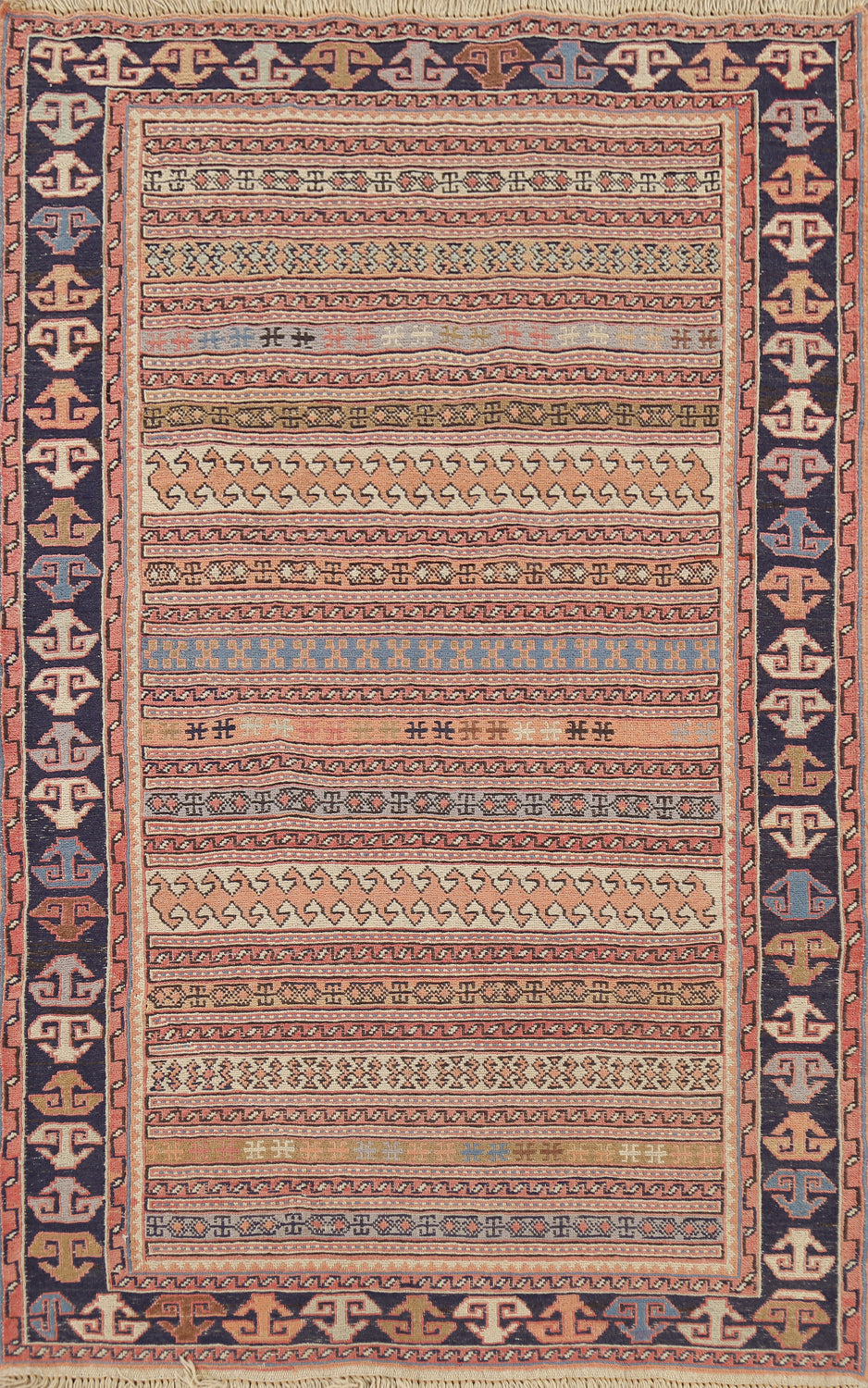 Striped Geometric Kilim Persian Accent Rug 3x5