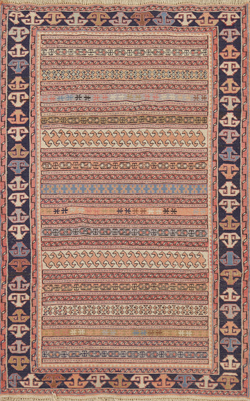 Striped Geometric Kilim Persian Accent Rug 3x5