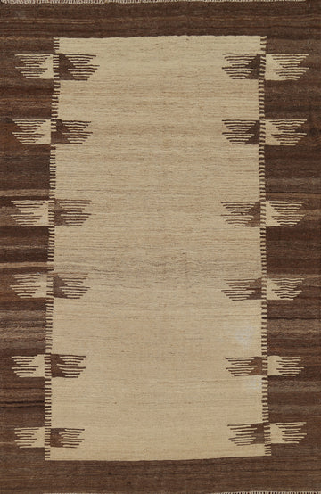 Reversible Wool Nomadic Kilim Persian Area Rug 5x8