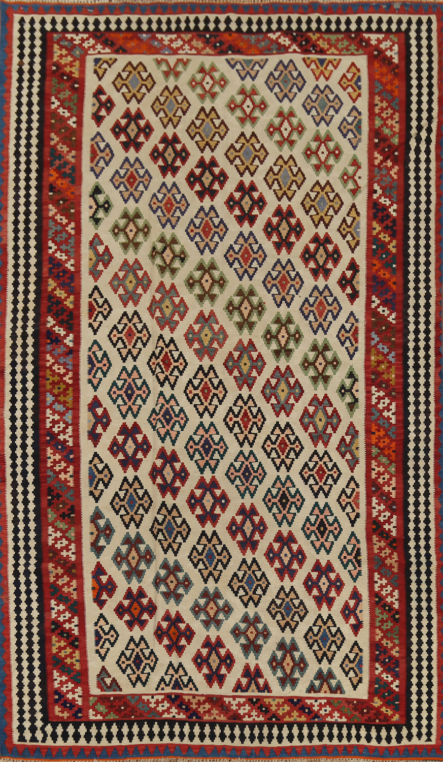 Vegetable Dye Kilim Qashqai Persian Area Rug 5x9