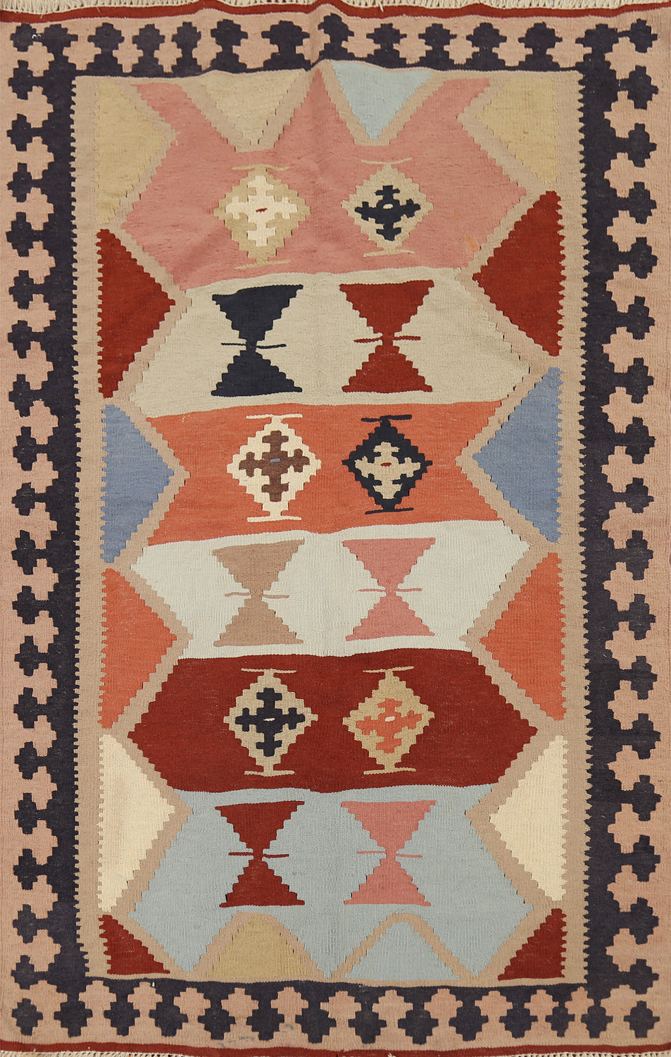 Vegetable Dye Kilim Qashqai Persian Rug 3x5